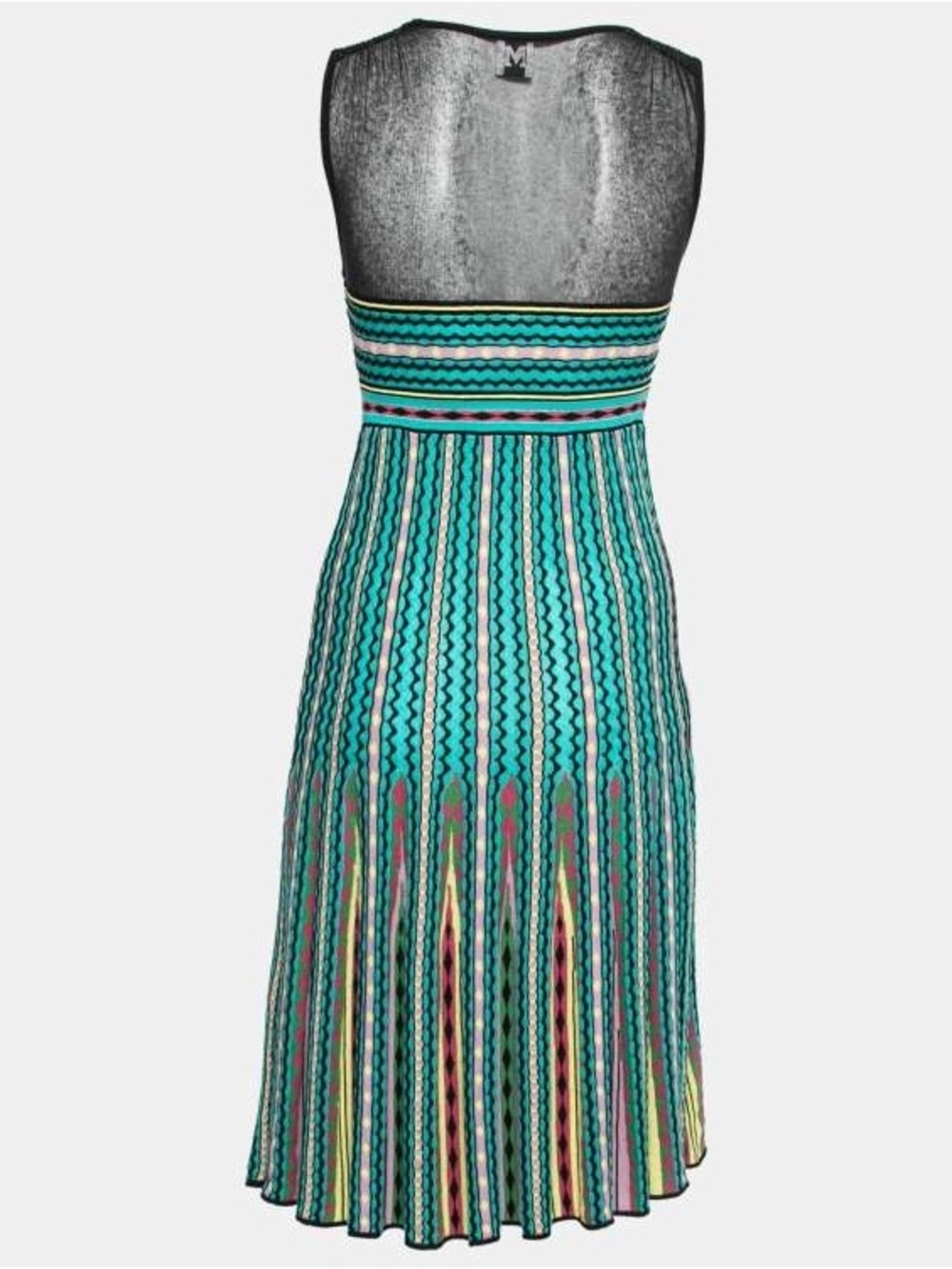 Missoni Multicolor Patterned Knit dress Sleeveless Flared SZ S - Picture 2 of 7